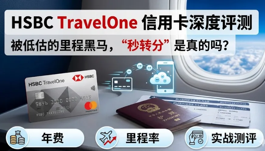 HSBC TravelOne 信用卡深度评测：被低估的里程黑马，秒转分是真的吗？(2026版)