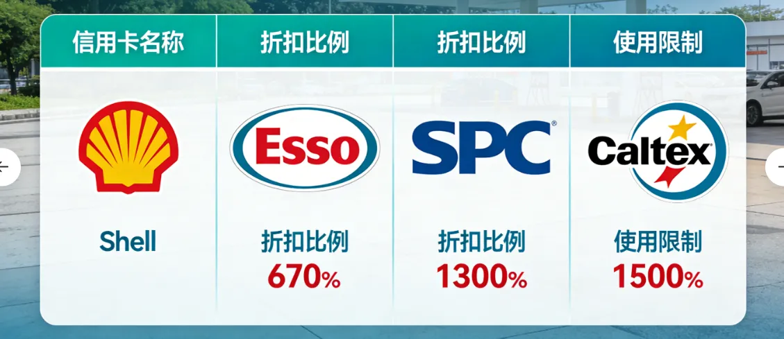 加油省钱攻略：2026新加坡Shell/Esso/SPC/Caltex信用卡折扣大全