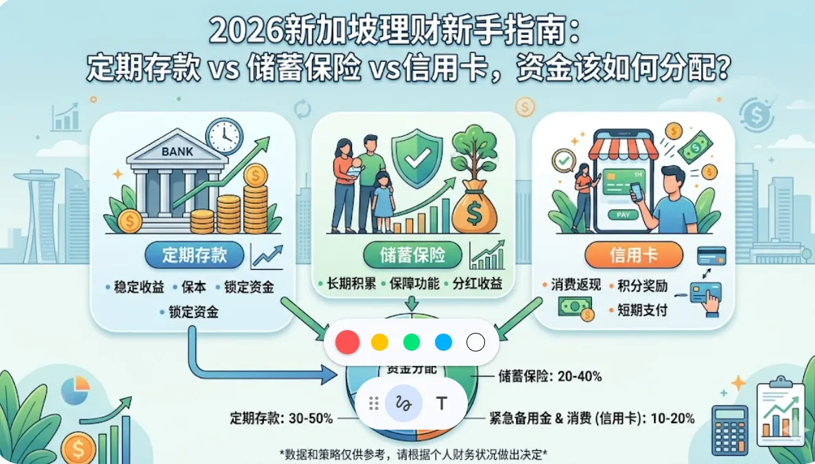 2026 新加坡理财新手指南：定期存款/T-bills vs 储蓄险 vs 信用卡资金分配公式