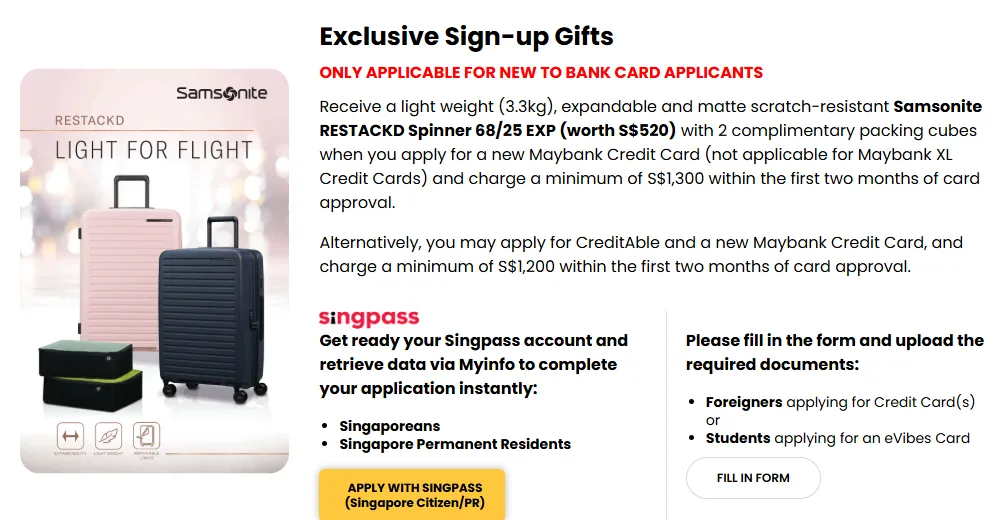 Maybank 信用卡新户礼领取