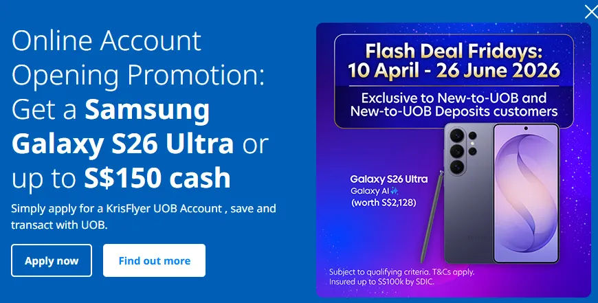 UOB KrisFlyer 银行账户 开户奖励