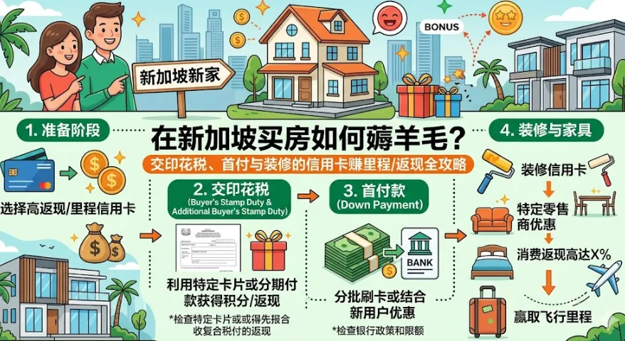 在新加坡买房如何薅羊毛？2026 交印花税、首付与装修的信用卡赚里程/返现全攻略