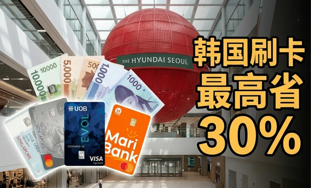 韩国购物必读：首尔现代百货/新罗免税店刷卡指南：新加坡信用卡高返现与免手续费推荐 2026