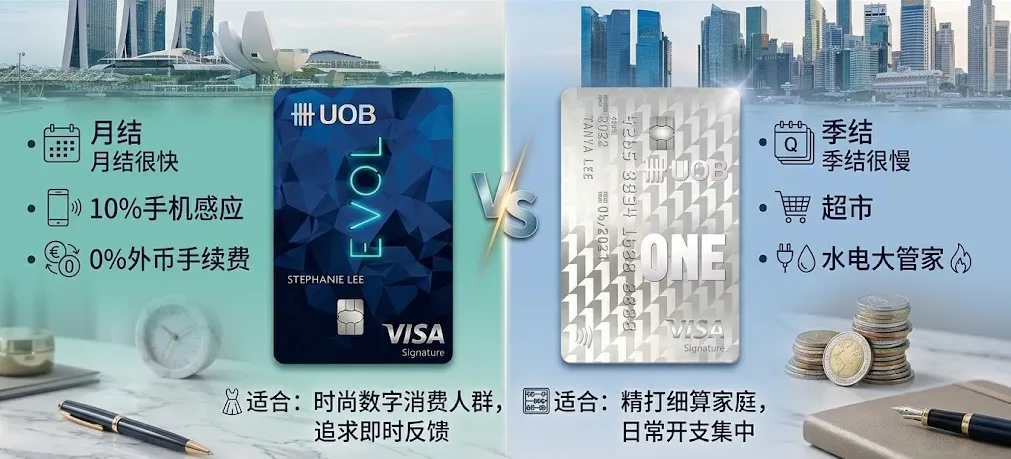 UOB EVOL vs UOB One 信用卡对比