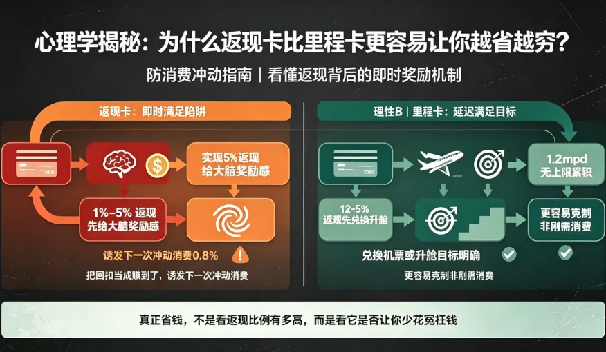 心理学揭秘：为什么返现卡比里程卡更容易让你“越省越穷”？防消费冲动指南